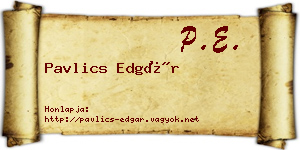 Pavlics Edgár névjegykártya